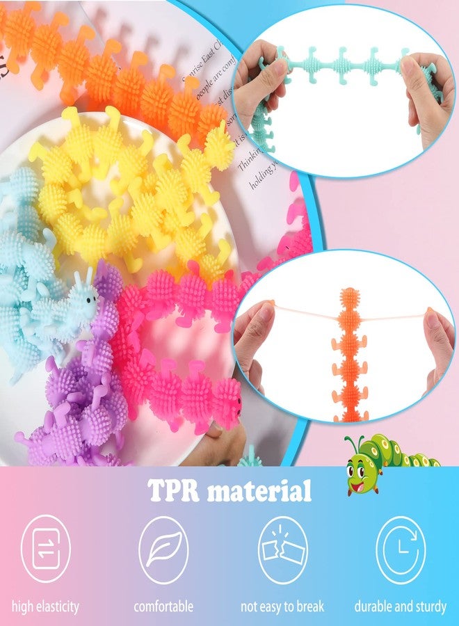Silipull 24 Pcs Caterpillar Stretchy Strings Toy Colorful Fidget Worm Fidget Sensory Add, ADHD or Autism, Relaxing Toys(9.8 Inches,Colorful Worm) - Image 5